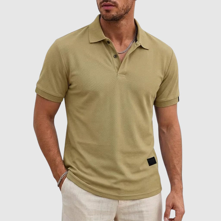 Sean - Men’s Textured Button Polo Shirt