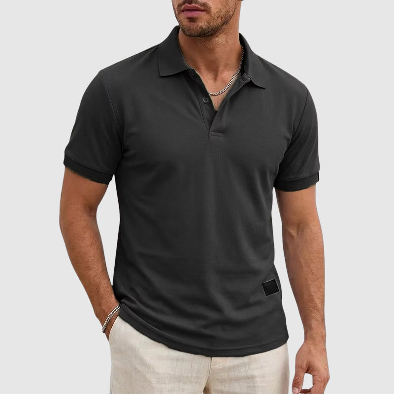 Sean - Men’s Textured Button Polo Shirt