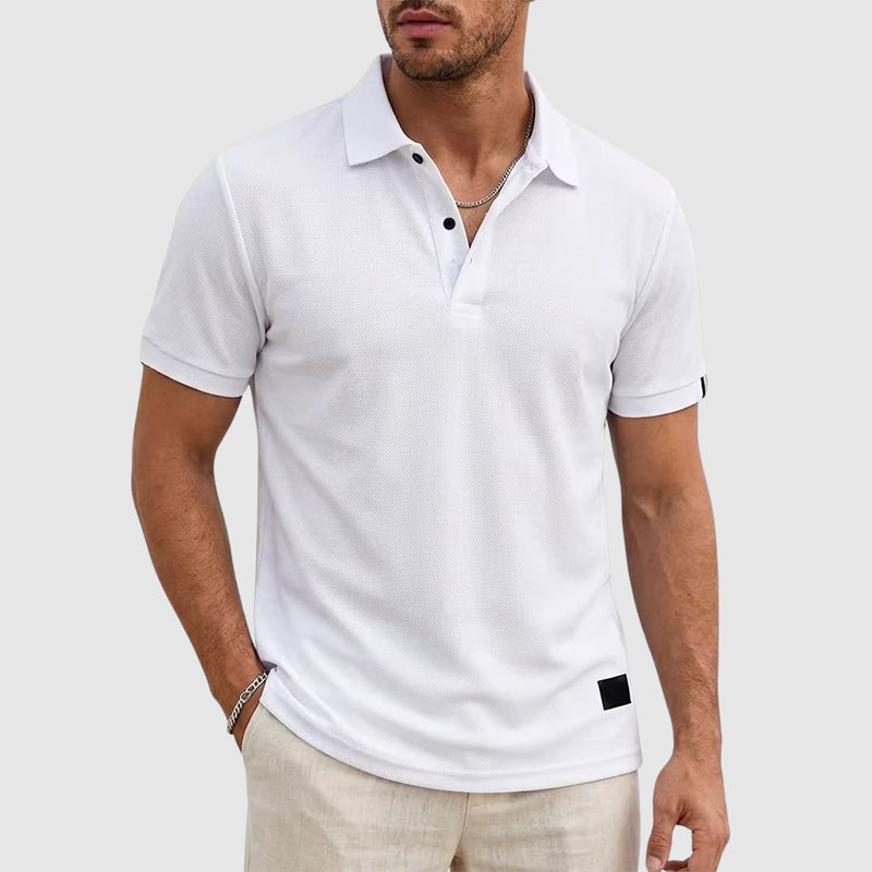 Sean - Men’s Textured Button Polo Shirt