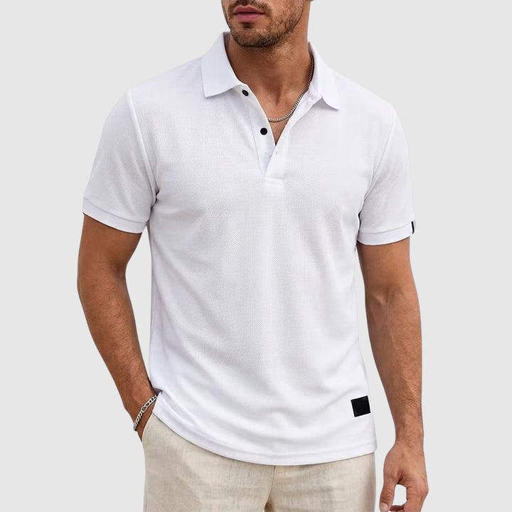 Sean - Men’s Textured Button Polo Shirt