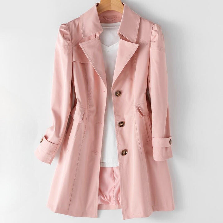Sienna - Women's Fitted Button-Up Trench Coat