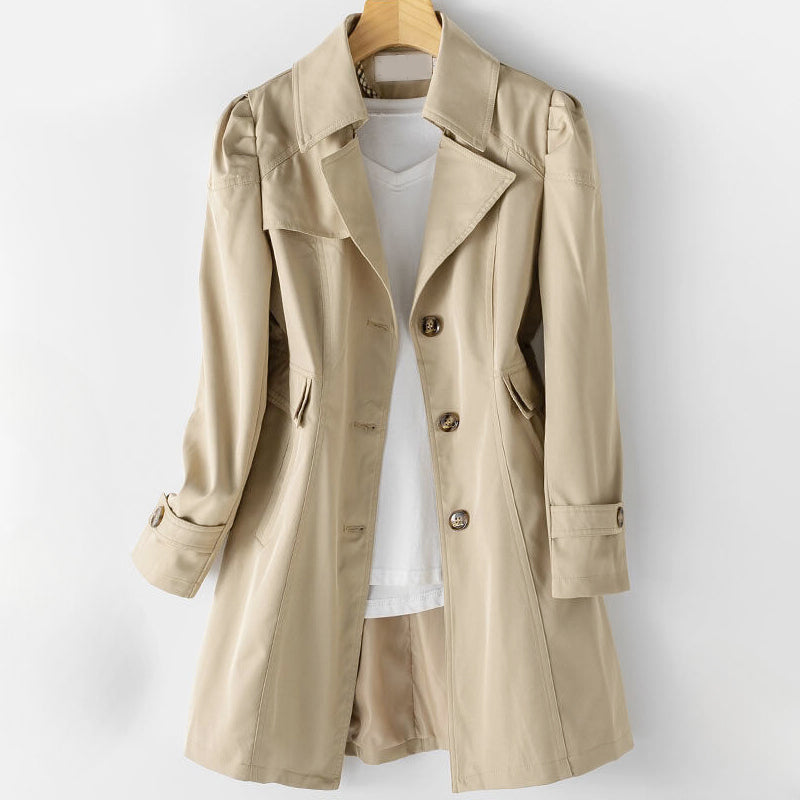 Sienna - Women's Fitted Button-Up Trench Coat
