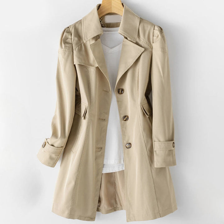 Sienna - Women's Fitted Button-Up Trench Coat
