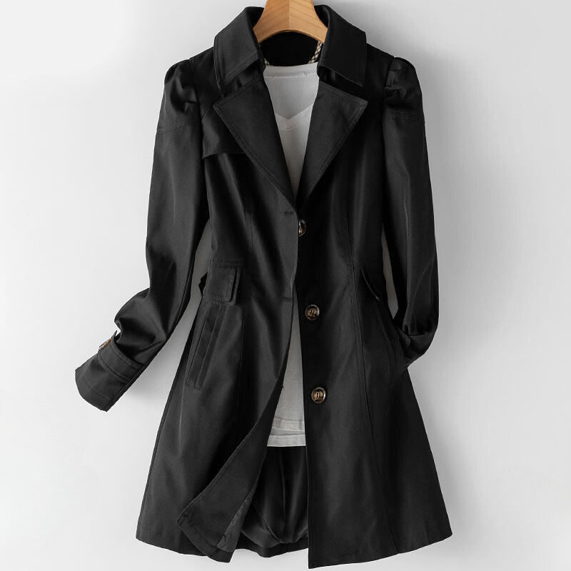 Sienna - Women's Fitted Button-Up Trench Coat