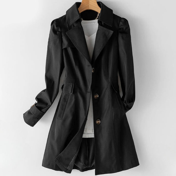Sienna - Women's Fitted Button-Up Trench Coat