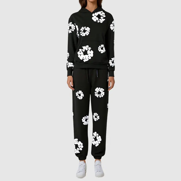 Sienna - Women's Floral Graphic Hoodie & Jogger Tracksuit