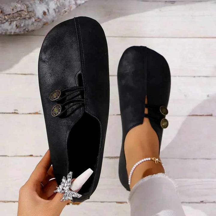 Stella - Women's Metal Button Slip On Loafers