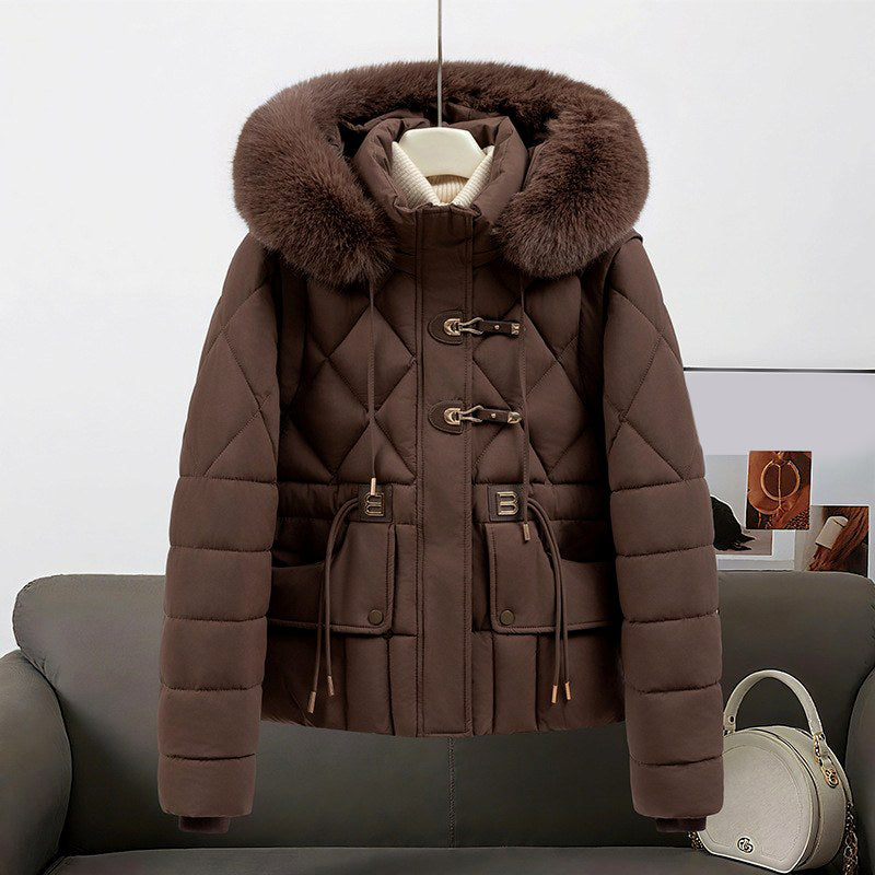 Sydney - Women’s Quilted Puffer Jacket with Faux Fur Hood