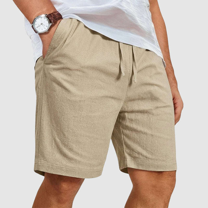 Tanner - Men's Cotton Drawstring Casual Shorts with Pockets