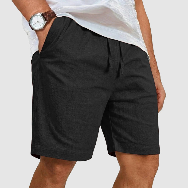 Tanner - Men's Cotton Drawstring Casual Shorts with Pockets