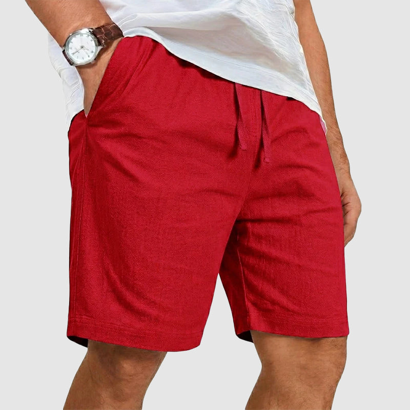 Tanner - Men's Cotton Drawstring Casual Shorts with Pockets