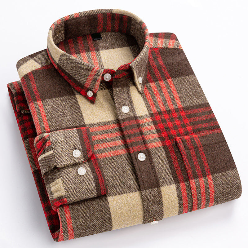 Thiago - Men's Casual Plaid Collared Shirt