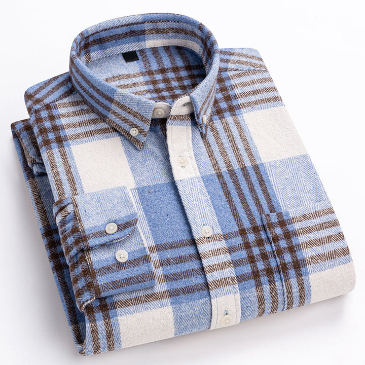 Thiago - Men's Casual Plaid Collared Shirt