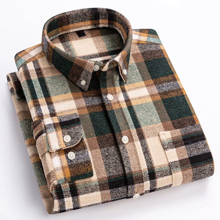 Thiago - Men's Casual Plaid Collared Shirt