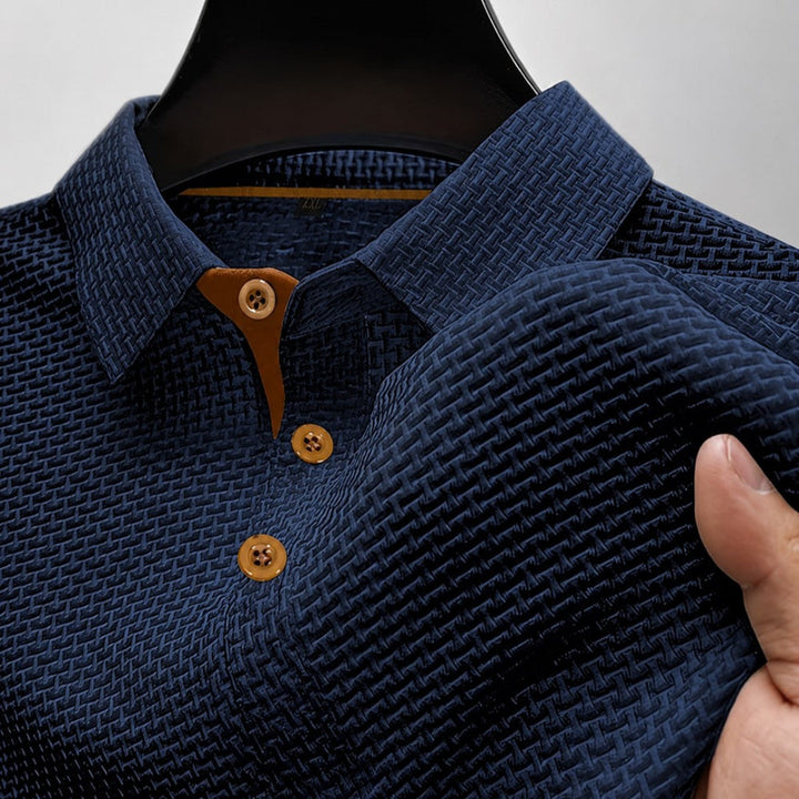 Tyler - Men’s Textured Short Sleeve Button Polo