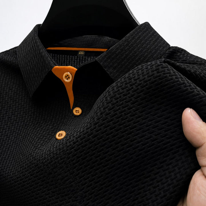 Tyler - Men’s Textured Short Sleeve Button Polo