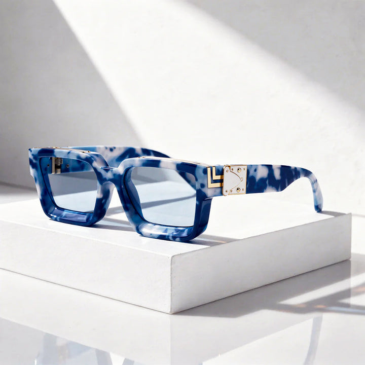 Vale - Retro Thick Frame Rectangle Sunglasses