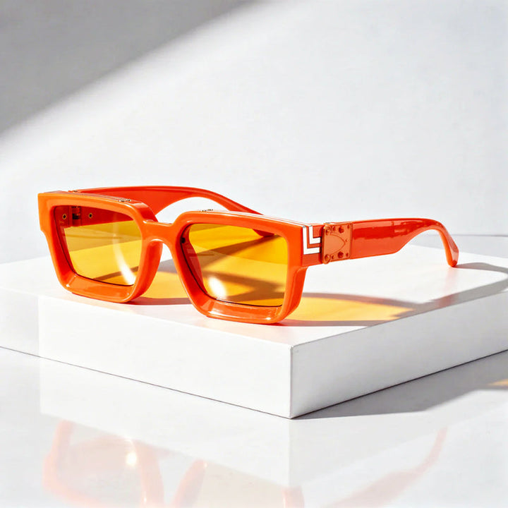 Vale - Retro Thick Frame Rectangle Sunglasses