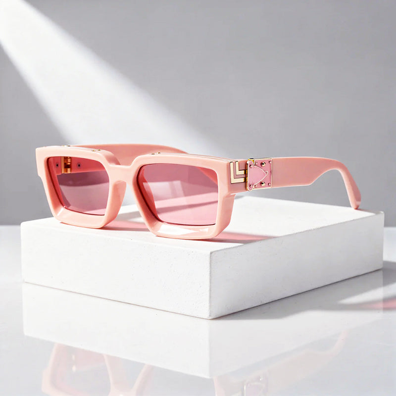 Vale - Retro Thick Frame Rectangle Sunglasses