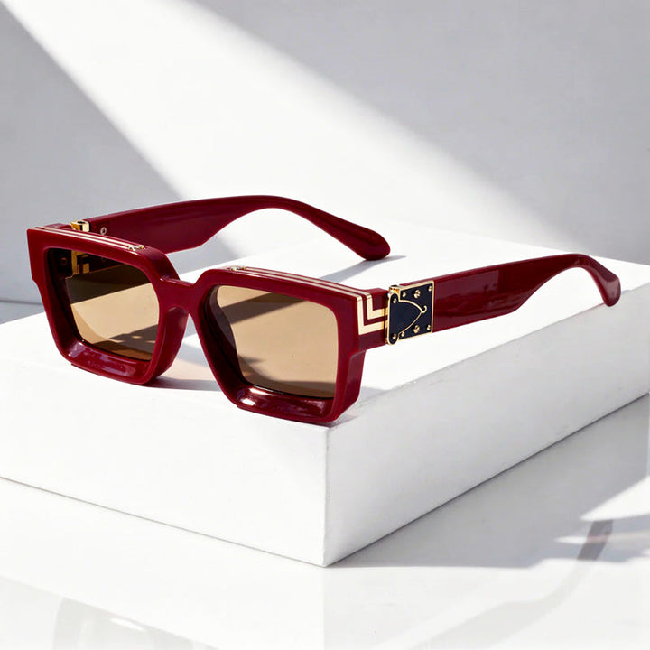 Vale - Retro Thick Frame Rectangle Sunglasses