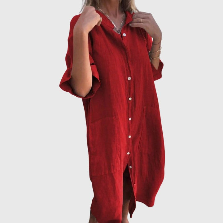 Clara Duval Button-Up Shirt Dress