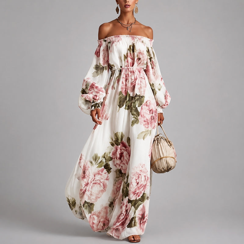 Vanessa - Women’s Off-Shoulder Floral Maxi Dress