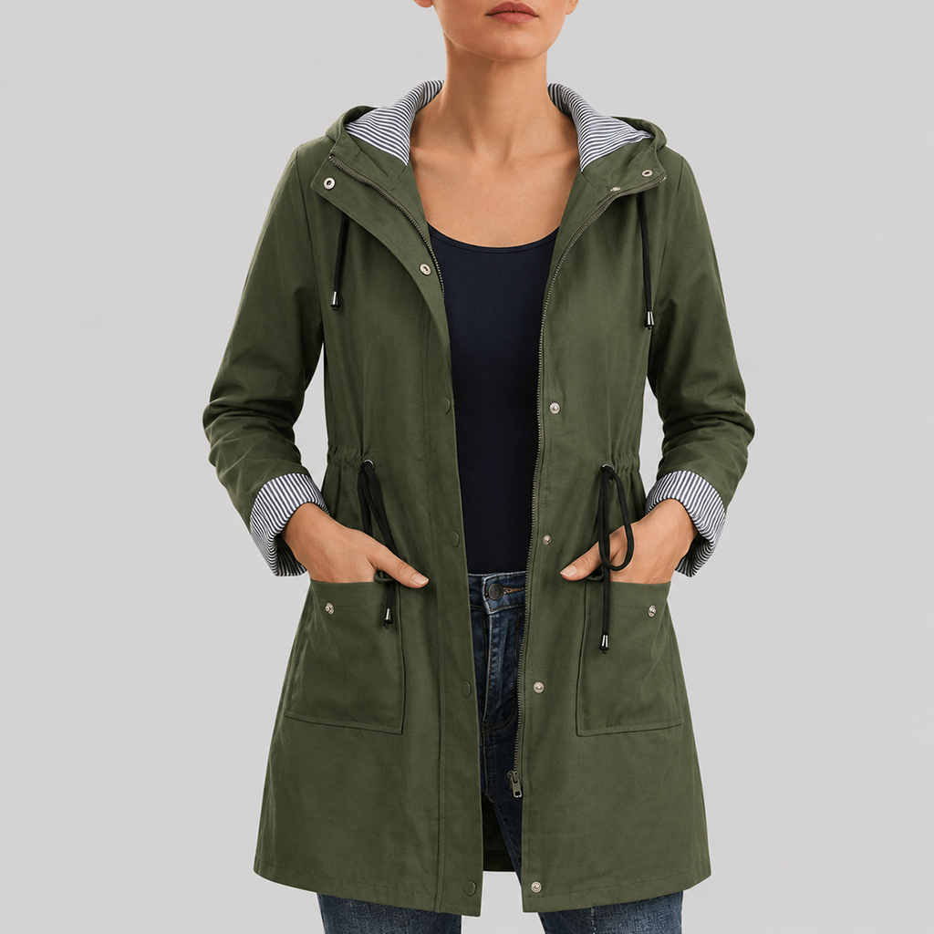 Vanessa - Women's Hooded Water-Resistant Windbreaker Jacket