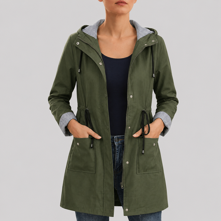Vanessa - Women's Hooded Water-Resistant Windbreaker Jacket
