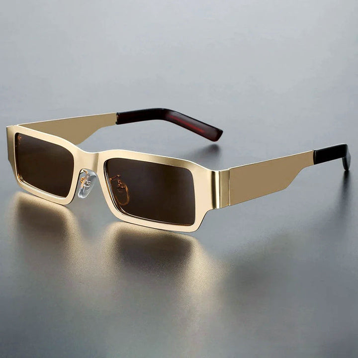Vanta - Geometric Metal Narrow Frame Sunglasses
