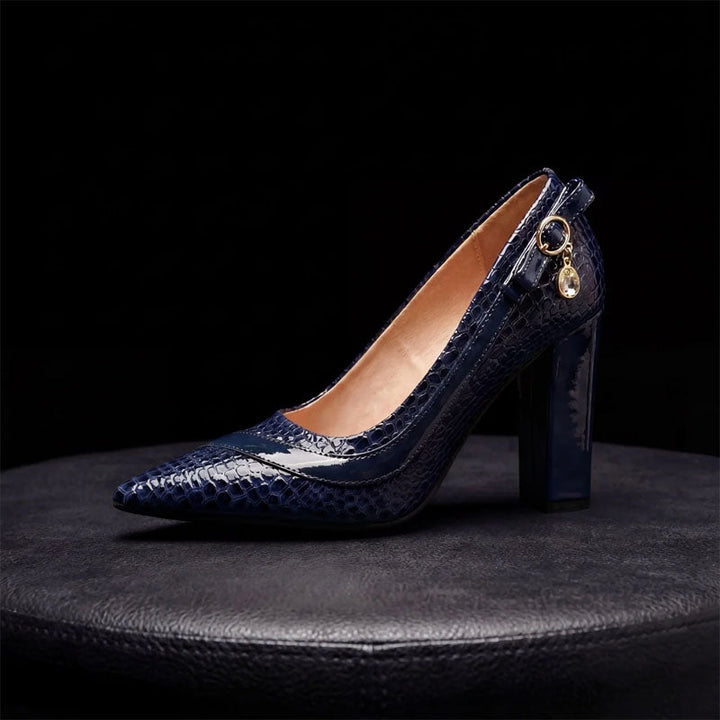 Victoria - Women's Embossed Animal Print High Block Heels