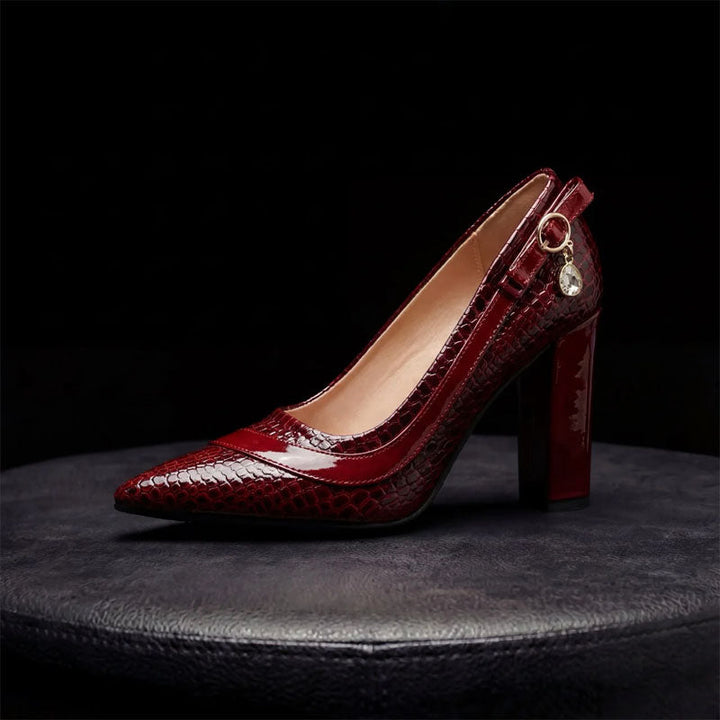 Victoria - Women's Embossed Animal Print High Block Heels