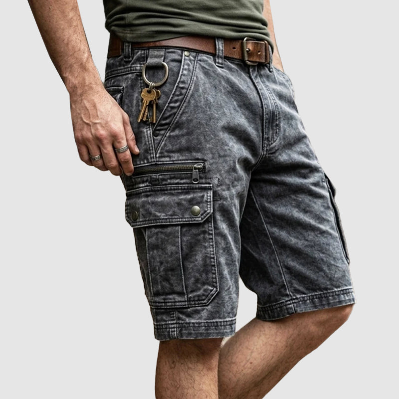 Vincent - Men's Vintage Washed Cargo Utility Shorts
