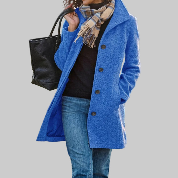 Violet - Women's Textured Single-Breasted Long Coat