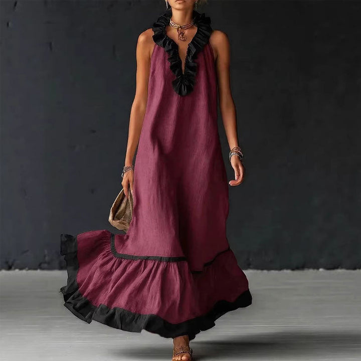 Virginia - Women's Tiered Ruffle Hem Maxi Dress