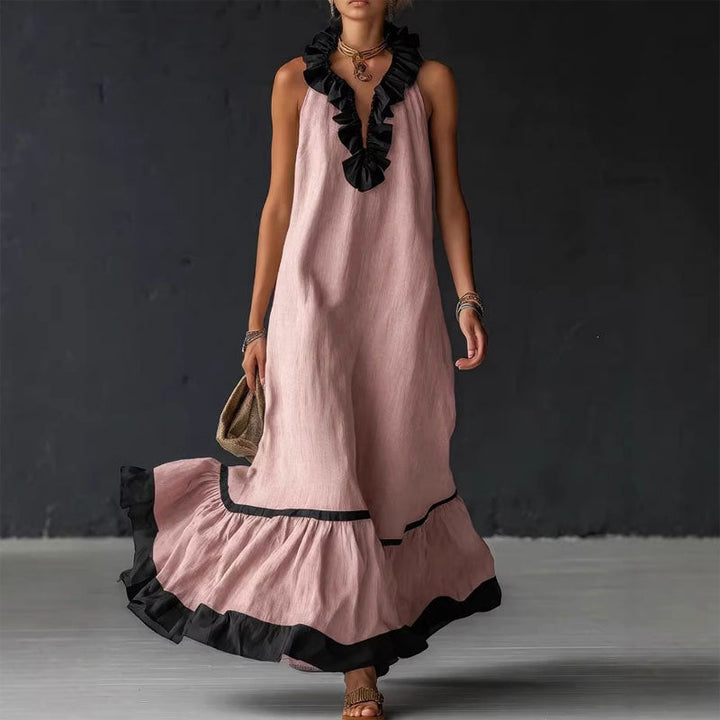 Virginia - Women's Tiered Ruffle Hem Maxi Dress