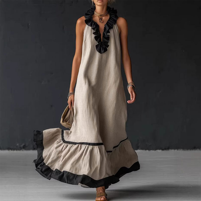 Virginia - Women's Tiered Ruffle Hem Maxi Dress