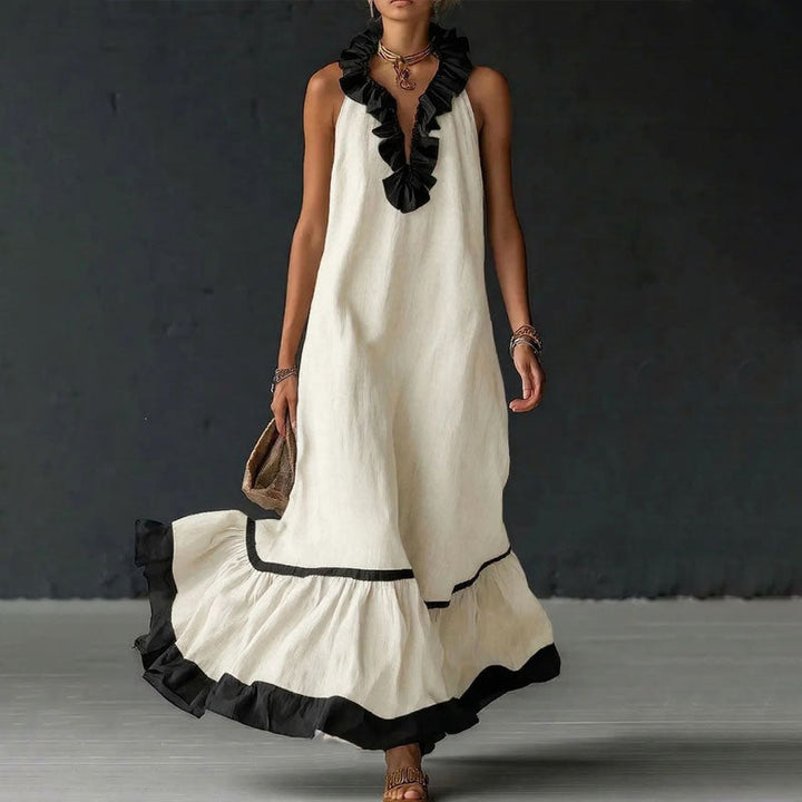 Virginia - Women's Tiered Ruffle Hem Maxi Dress