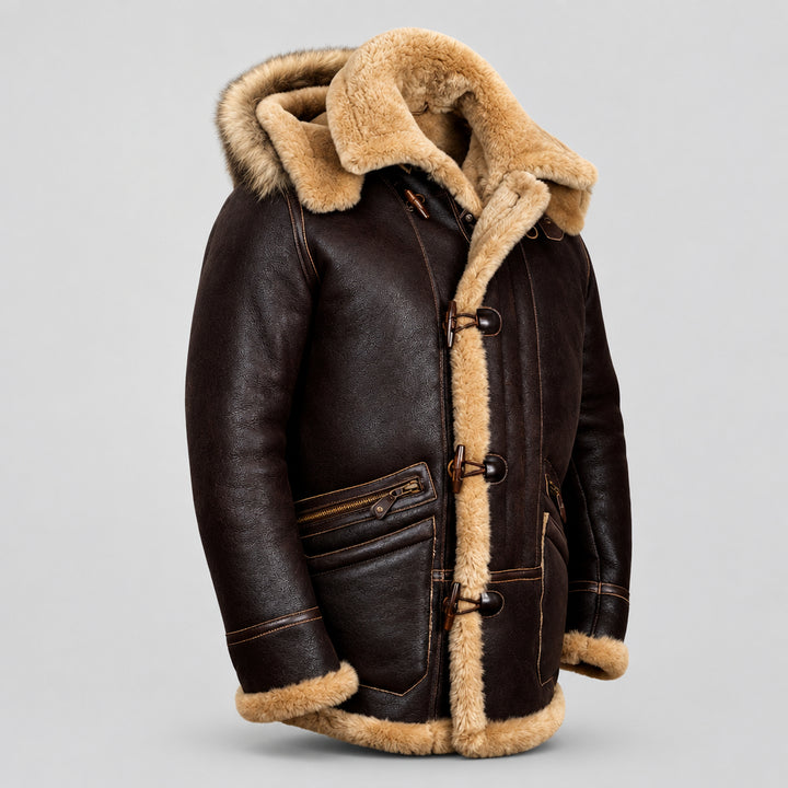 Weston - Men's Shearling Lined Hooded Jacket 5