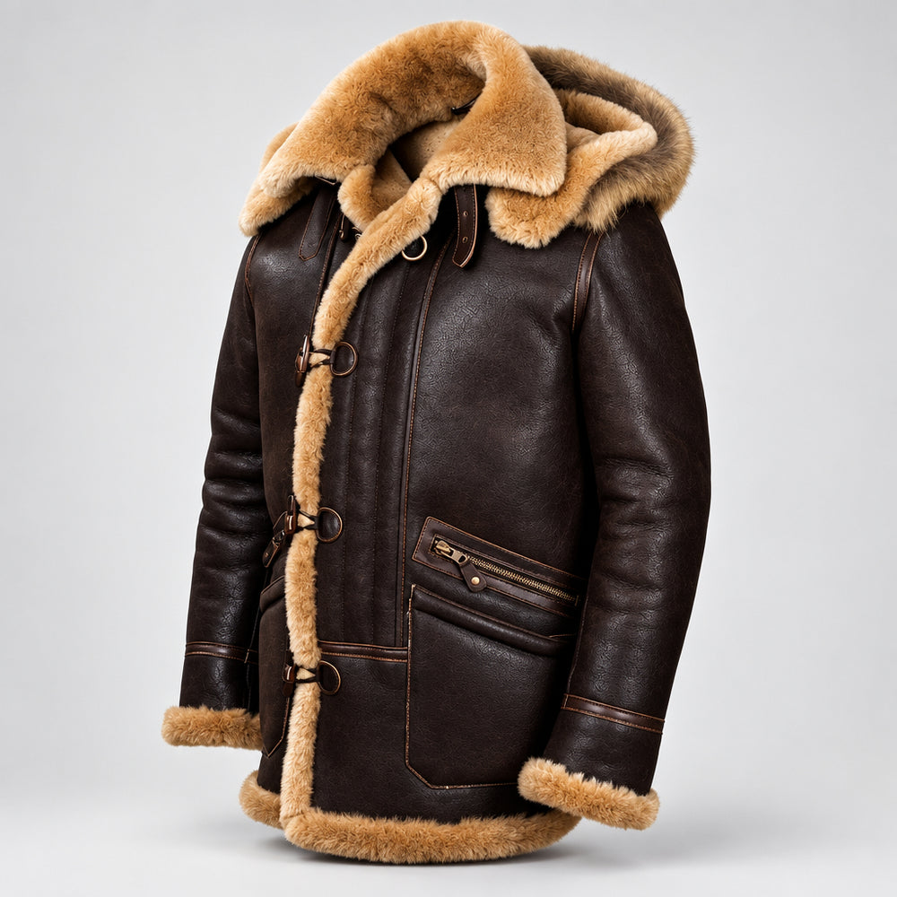Weston - Men's Shearling Lined Hooded Jacket 4