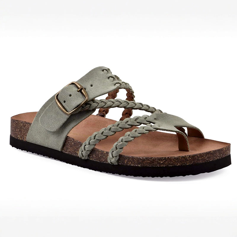 Wrenley - Women’s Braided Buckle Slide Sandals