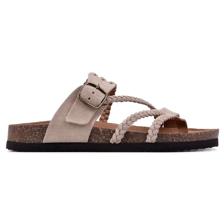 Wrenley - Women’s Braided Buckle Slide Sandals