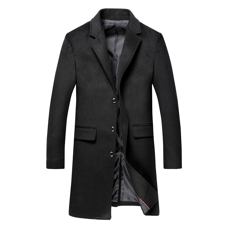 Abraham - Men's Wool Blend Notched Lapel Coat 1
