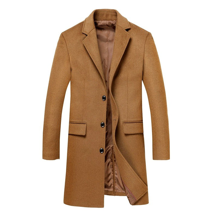 Abraham - Men's Wool Blend Notched Lapel Coat 3