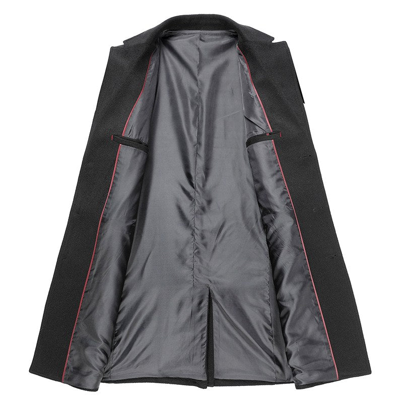 Abraham - Men's Wool Blend Notched Lapel Coat 4