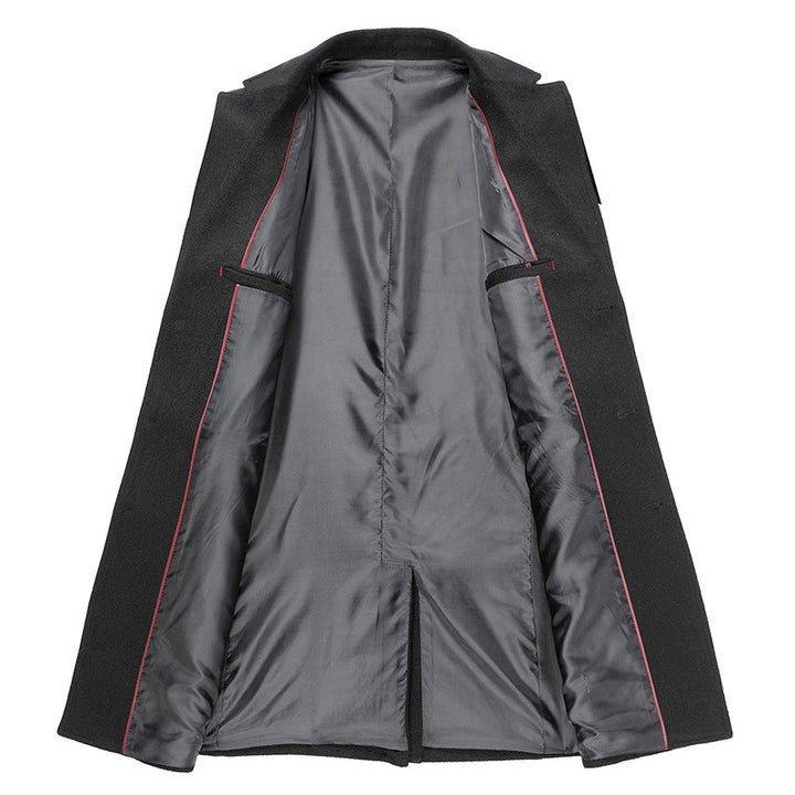 Abraham - Men's Wool Blend Notched Lapel Coat 4