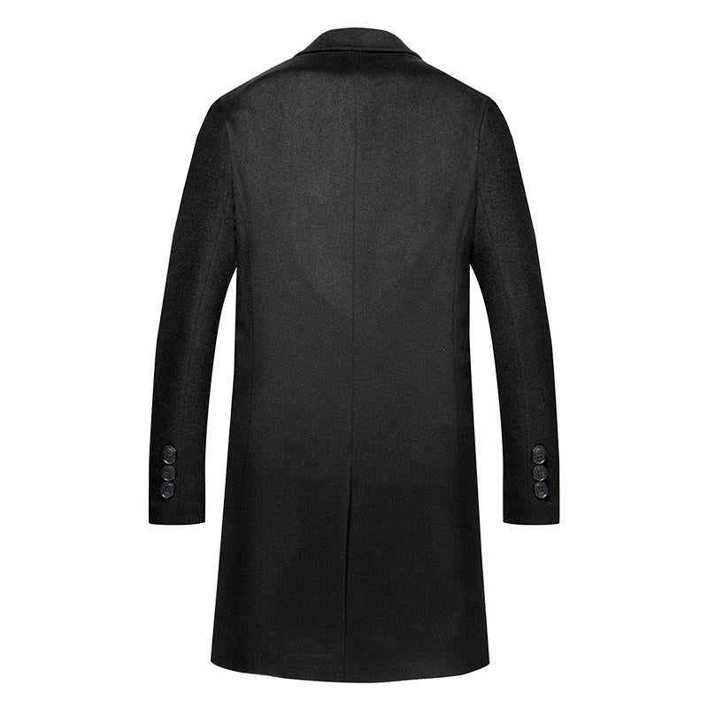 Abraham - Men's Wool Blend Notched Lapel Coat 5