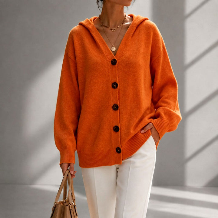 Adelaide - Women's Hooded V-Neck Relaxed Cardigan 5