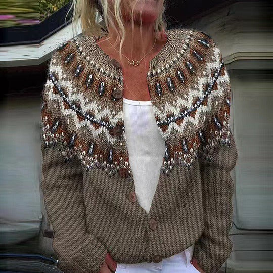 Adeline - Women's Vintage Icelandic Knit Cardigan