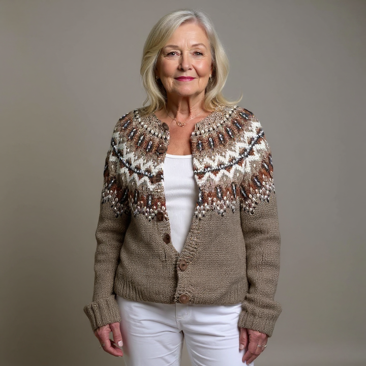 Adeline - Women's Vintage Icelandic Knit Cardigan