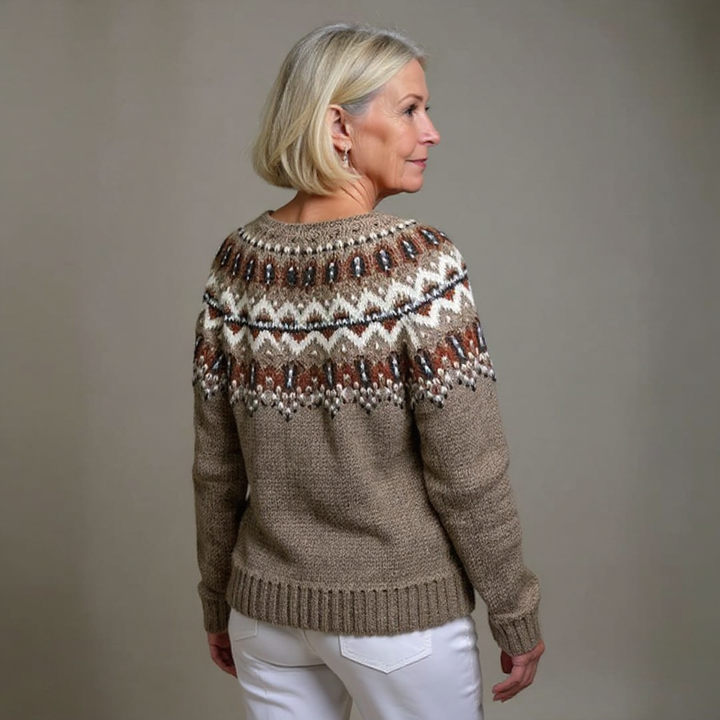 Adeline - Women's Vintage Icelandic Knit Cardigan